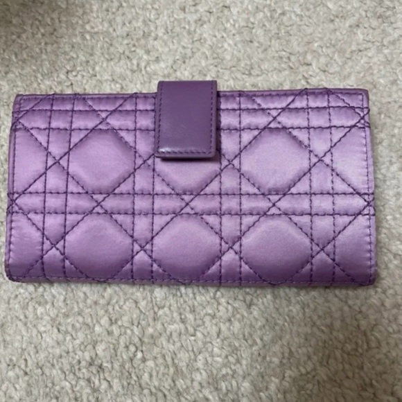 Lady Dior Purple Quilted Women's Rare Wallet - Picture 3 of 4
